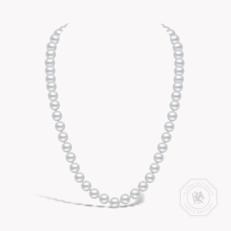 Akoya Pearl Necklace Silk Knotted Row with White Gold Clasp_1