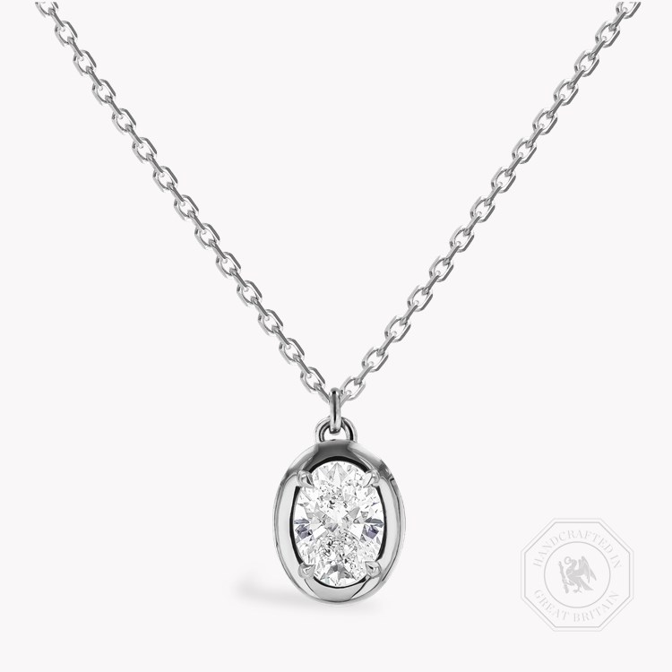 Skimming Stone 1.70ct Diamond Pendant Oval Cut, Claw Set_1