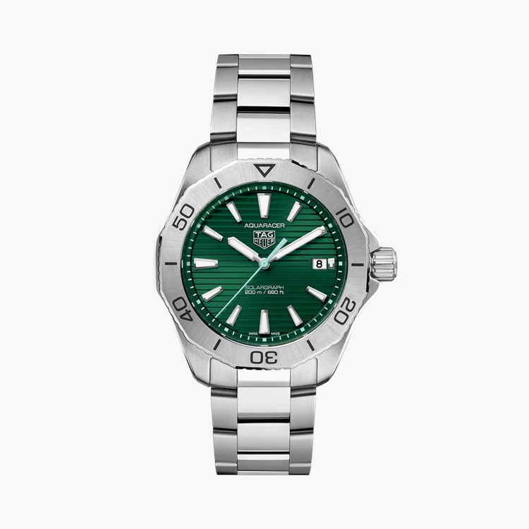 Tag Heuer Aquaracer Professional 200 Solargraph 40mm, Green Dial, Baton Numerals_1