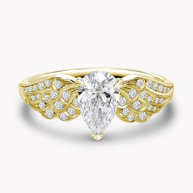 Tiara Pear and Brilliant Diamond Ring  0.82ct in Yellow Gold Pear and Brilliant Cut, Claw and Grain Set_1
