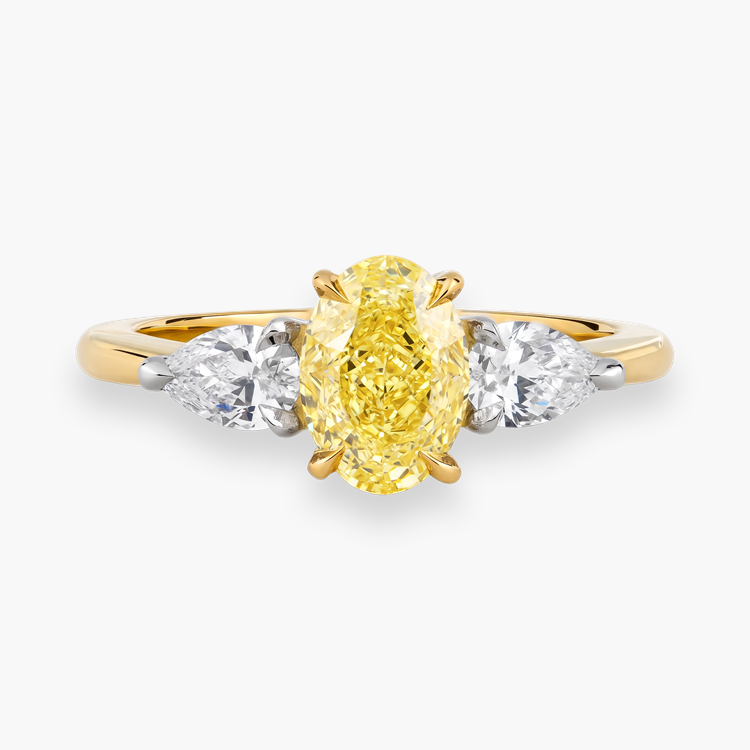 Oval Cut 1.42ct South African Fancy Yellow Diamond Ring Oval Cut & Pear Shape, Claw Set_2