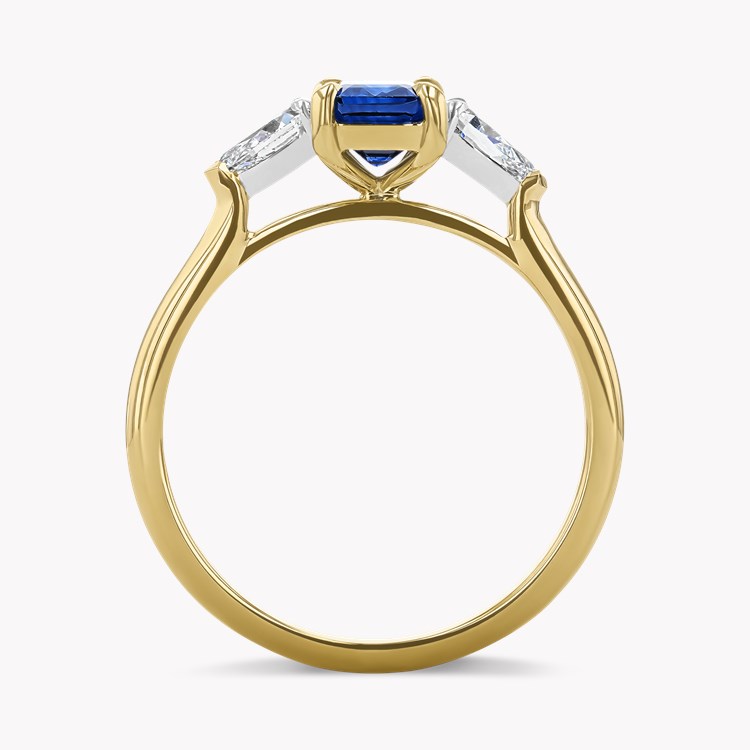 Octagonal Cut 1.20ct Sapphire and Diamond Ring Octagonal & Pear Cut, Claw Set_3