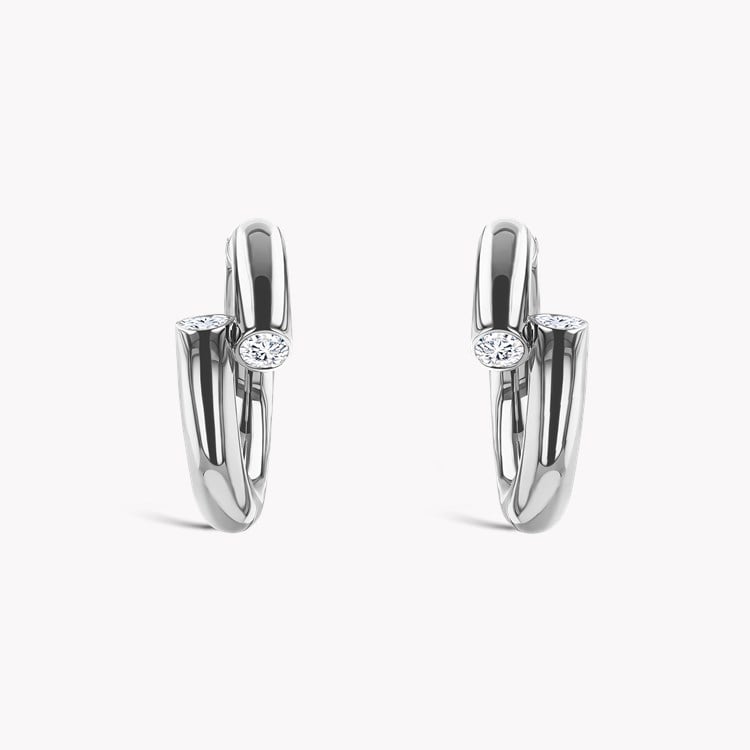 Eclipse 0.17ct Diamond Hoop Earrings Brilliant Cut, Rubover Set_2