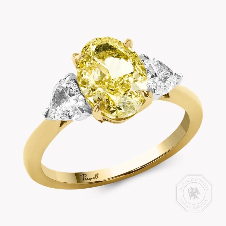 Venus Setting 3.01ct Fancy Yellow Diamond Ring   in 18ct Yellow Gold and Platinum
