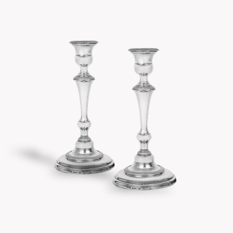 Silver George III Pair of Candlesticks Hallmarked Sheffield_1
