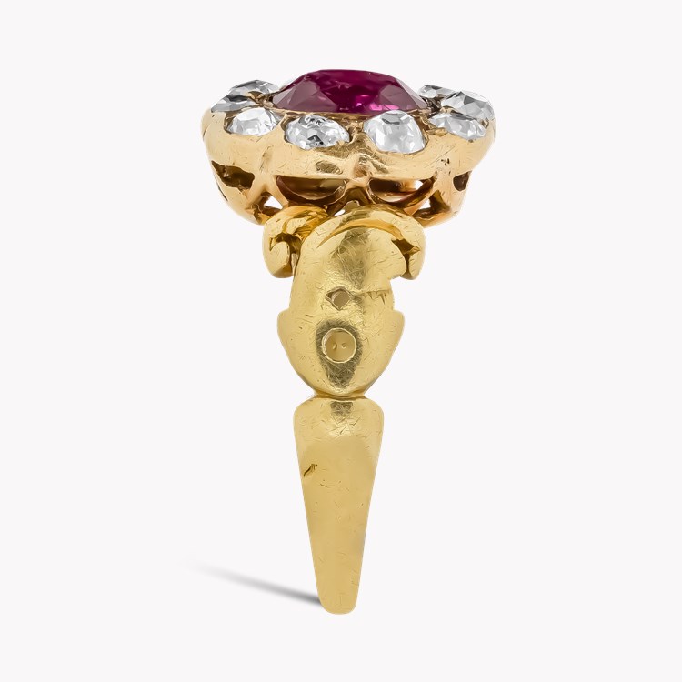 Victorian Antique Cushion Cut Ruby and Diamond Ring Antique Cushion Cut, Rubover set_4