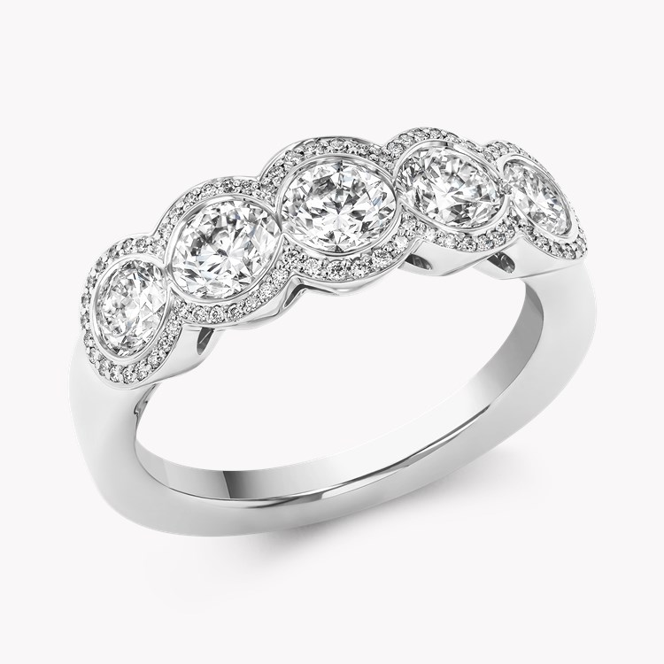 Brilliant Cut 1.68ct Five Stone Diamond Ring Brilliant Cut, Millegrain Set_1