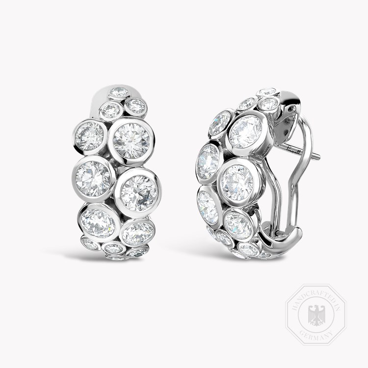 Bubbles Diamond Hoop Earrings Brilliant Cut, Rubover Set_1