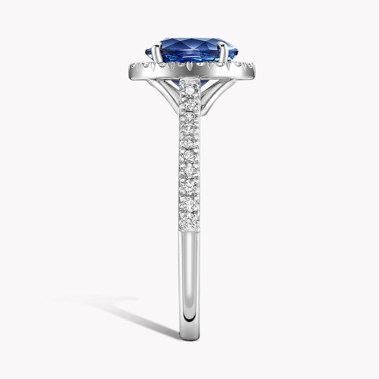 Oval Cut Sapphire and Diamond Ring 1.60CT in Platinum Oval Cut, Claw Set_4