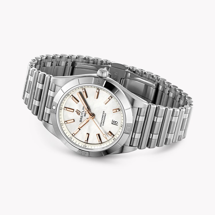 Breitling Chronomat Automatic 36 36mm, Mother of Pearl Dial, Diamond Baton Numerals_3