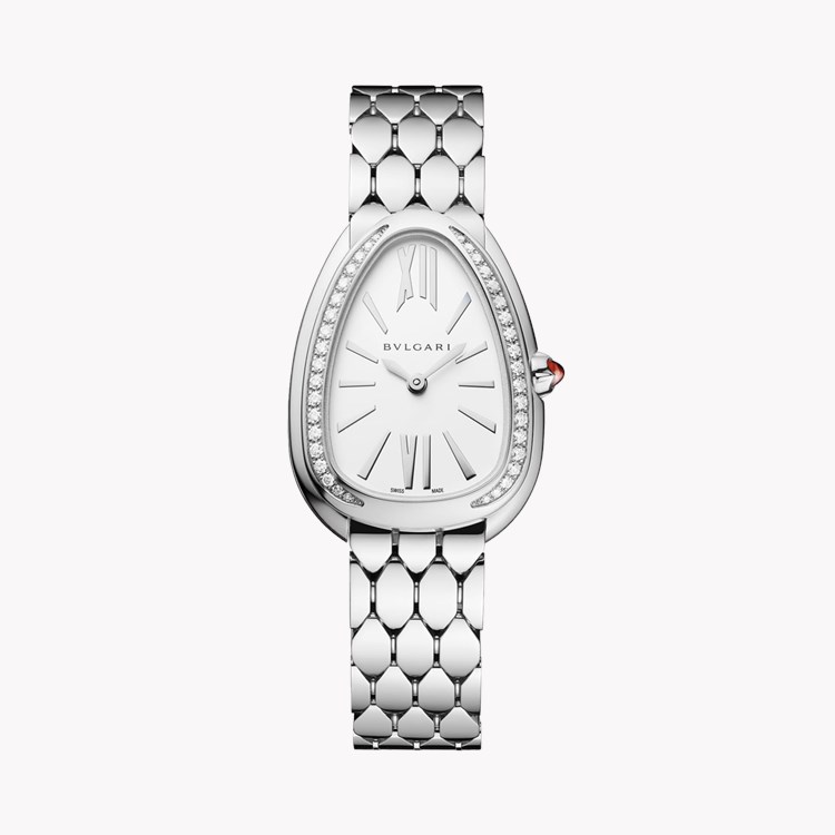 Bvlgari Serpenti Seduttori 33mm, White Silver Dial, Baton/Roman Numerals_1