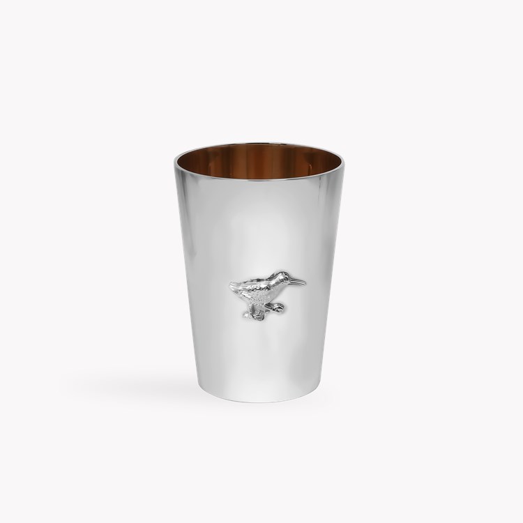 Silver Set of Ten Bird Motif Shooting Cup with Guilded Edge _5
