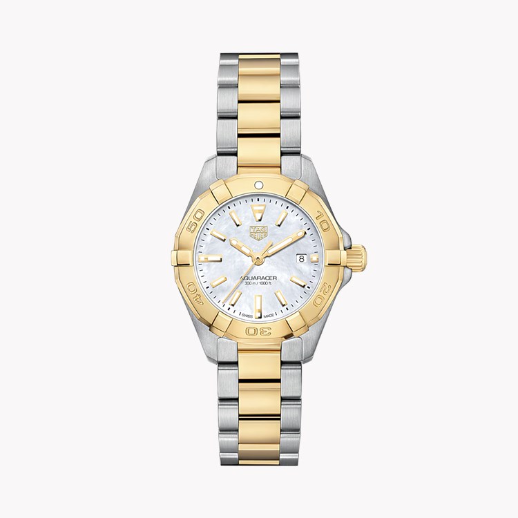 Tag Heuer Aquaracer Date 27mm, Mother of Pearl Dial, Baton Numerals_1