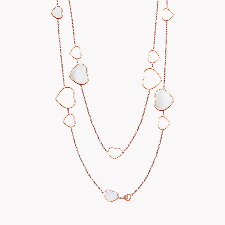 Chopard Happy Hearts Long Necklace  0.15CT in Rose Gold Brilliant Cut, Rub Over Set_2