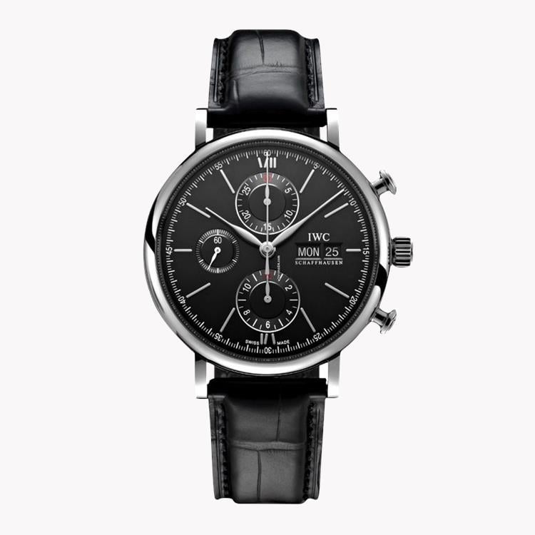 IWC Portofino Chronograph 42mm, Black Dial, Baton Numerals_1