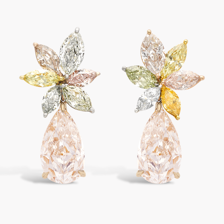 Masterpiece Fancy Pink Diamond Drop Earrings  17.39ct in 18ct White, Rose & Yellow Gold Pear & Marquise Cut, Claw Set_1