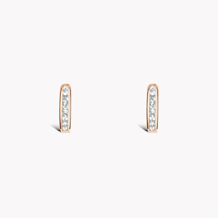 RockChic Diamond Hoop Earrings Princess Cut, Channel Set_2