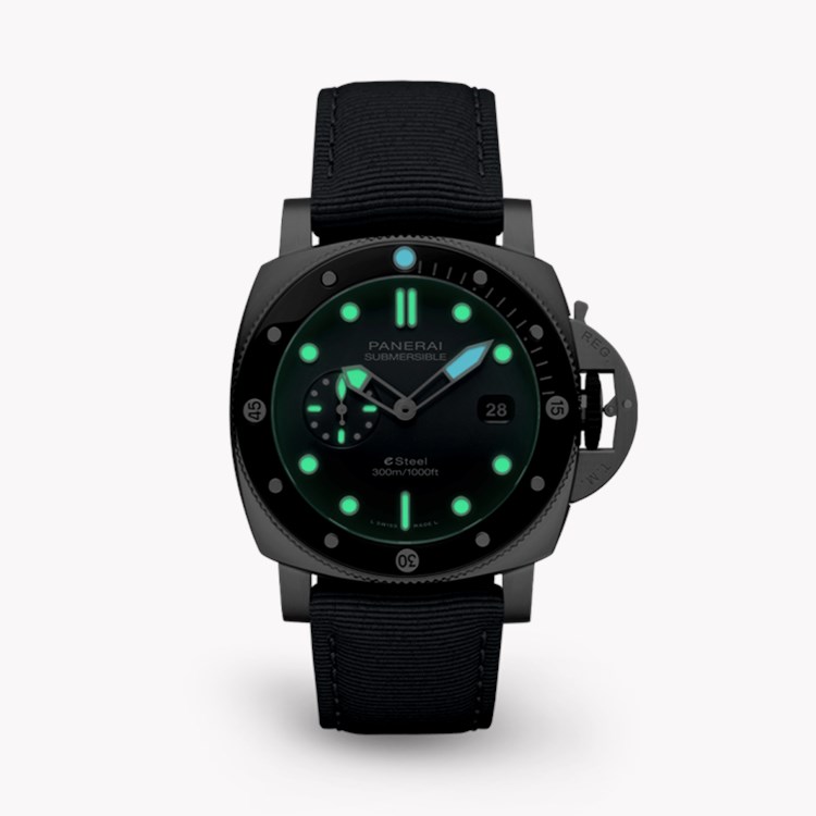 Panerai Submersible QuarantaQuattro ESteel™ Grigio Roccia 44mm, Grey Dial, Baton Numerals_3