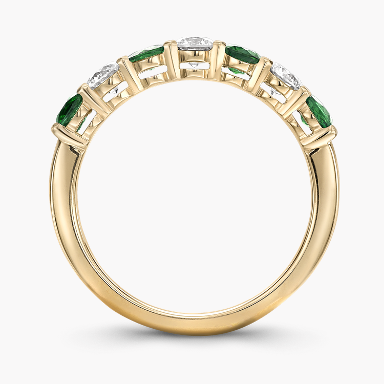 Emerald and Diamond Seven-Stone Ring Brilliant Cut, Seven-Stone, Claw Set_3