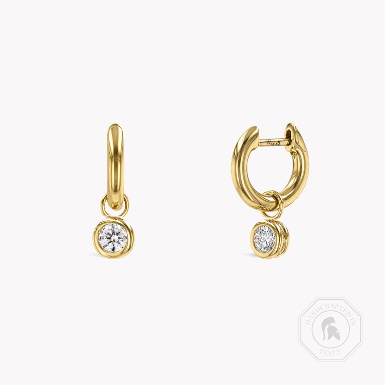 Sundance Diamond Drop Hoop Earrings Brilliant Cut, Rubover Set_1
