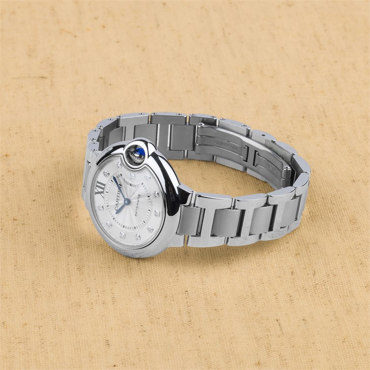 Pre-Owned Cartier Ballon Bleu de Cartier 33mm, Diamond Numerals, Silver Dial_2