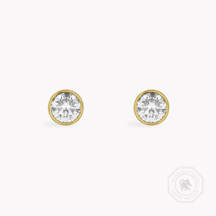 Brilliant Cut 1.57ct Diamond Stud Earrings Brilliant Cut, Rubover Set_1