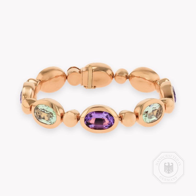 Amethyst Bracelet Oval  Cut, Rubover Set_1