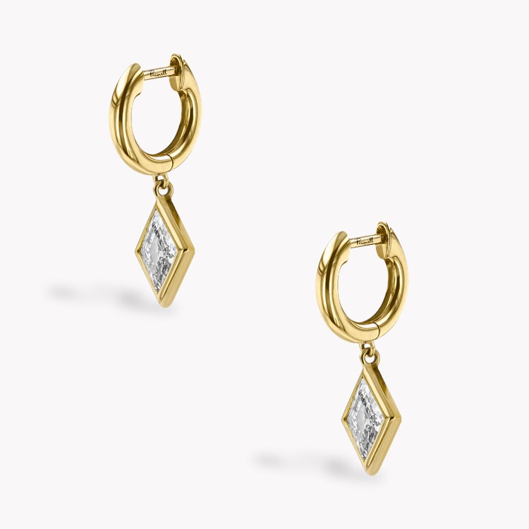 Lozenge Cut 1.27ct Diamond Drop Earrings Lozenge Cut, Rubover Set_3