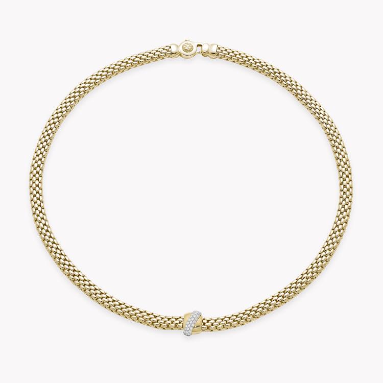 FOPE Vendôme Necklace 0.20CT in Yellow and White Gold Brilliant Cut, Pavé Set_1