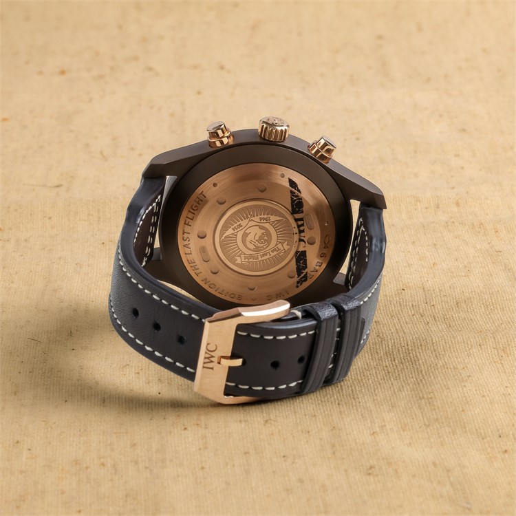 Pre-owned IWC Pilot's Chronograph 'The Last Flight' Edition 46mm,Brown Dial, Arabic & Baton Numerals_7