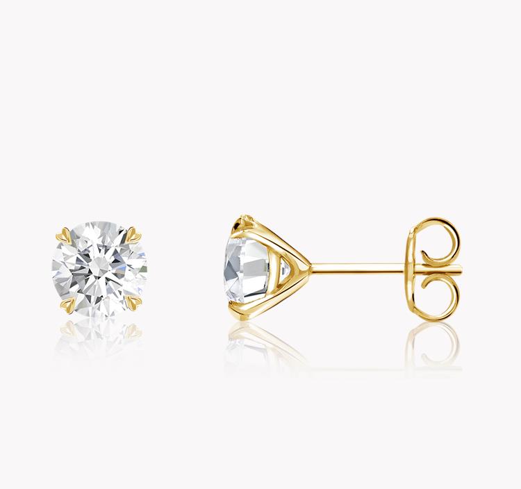 Windsor Diamond Stud Earrings 0.60CT in 18CT Yellow Gold Brilliant cut, Claw set_2
