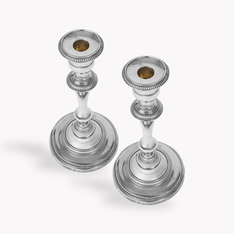 Silver George III Pair of Candlesticks Hallmarked Sheffield_2