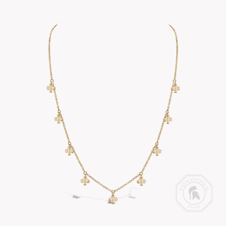 Brilliant Cut 0.17ct Diamond LadyLuck Club Necklace Brilliant Cut, Rubover Set_1