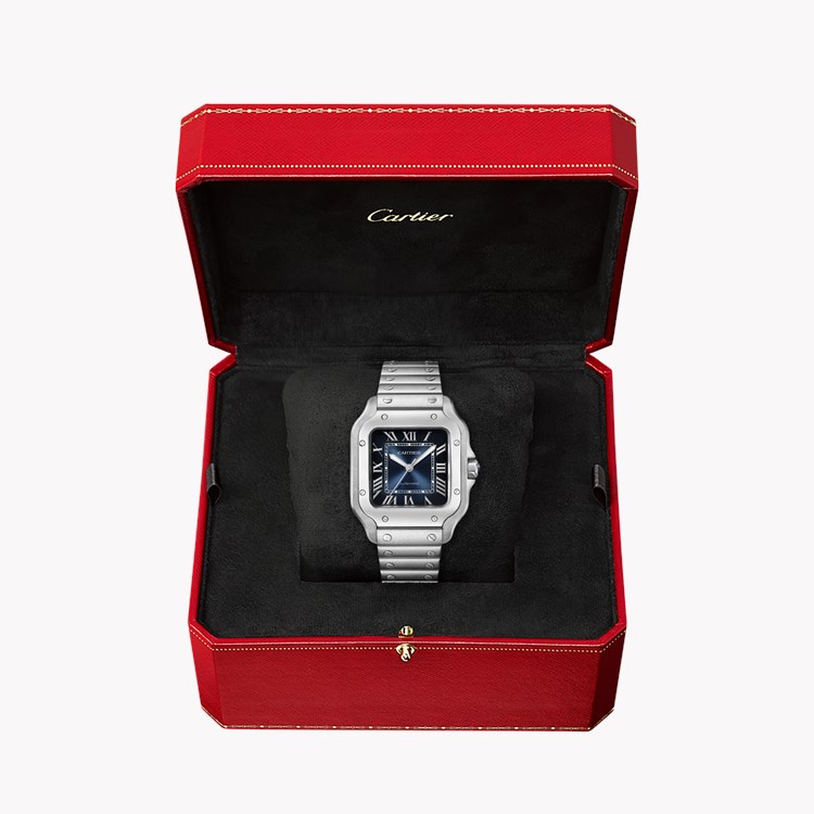 Cartier Santos de Cartier Medium, Blue Dial, Roman Numerals_6
