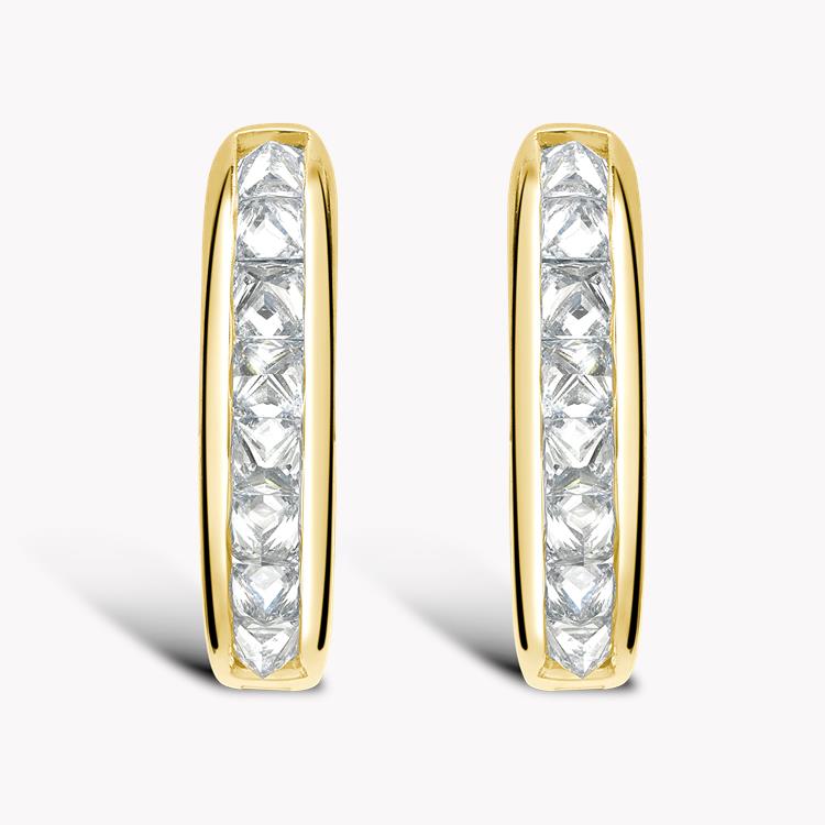RockChic Diamond Hoop Earrings 0.34CT in Yellow Gold Princess Cut, Channel Set_1