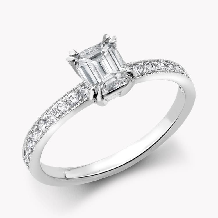 Diamond Ring 0.93CT in White Gold Emerald Cut, Claw Set_1