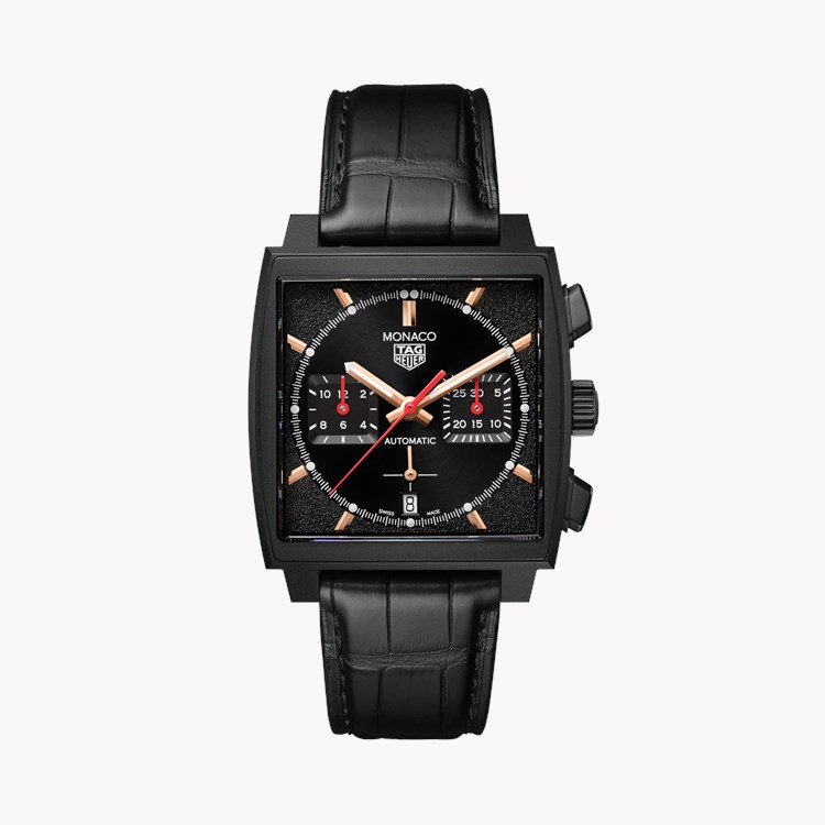 Tag Heuer Monaco Chronograph 39mm, Black Dial, Baton Numerals_1