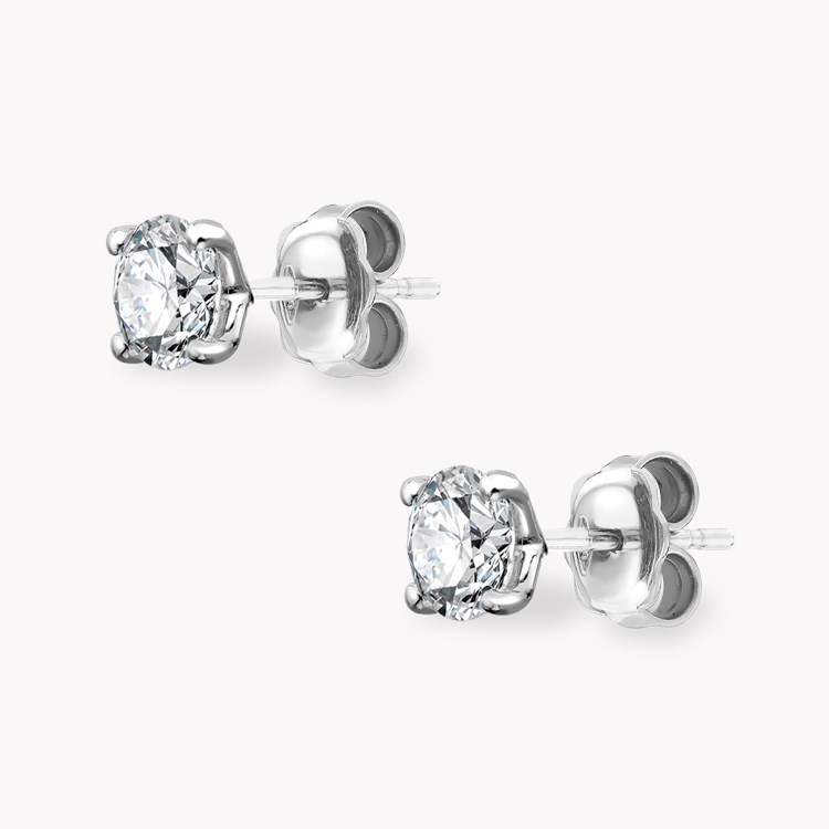 Contemporary Brilliant Cut 1.02ct Diamond Stud Earrings Brilliant cut, Claw set_2
