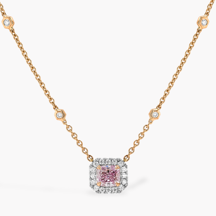 Masterpiece 1.04ct Fancy Purplish-Pink Diamond Cluster Pendant Radiant Cut, Claw Set_1