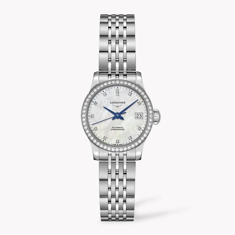 Longines Record   L2.320.0.87.6 26mm, Mother of Pearl Dial, Diamond Numerals_1
