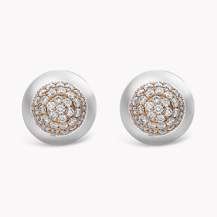 South Sea Pearl Earrings 2.99CT in Rose Gold Stud Earrings with Brilliant Cut Diamonds_1