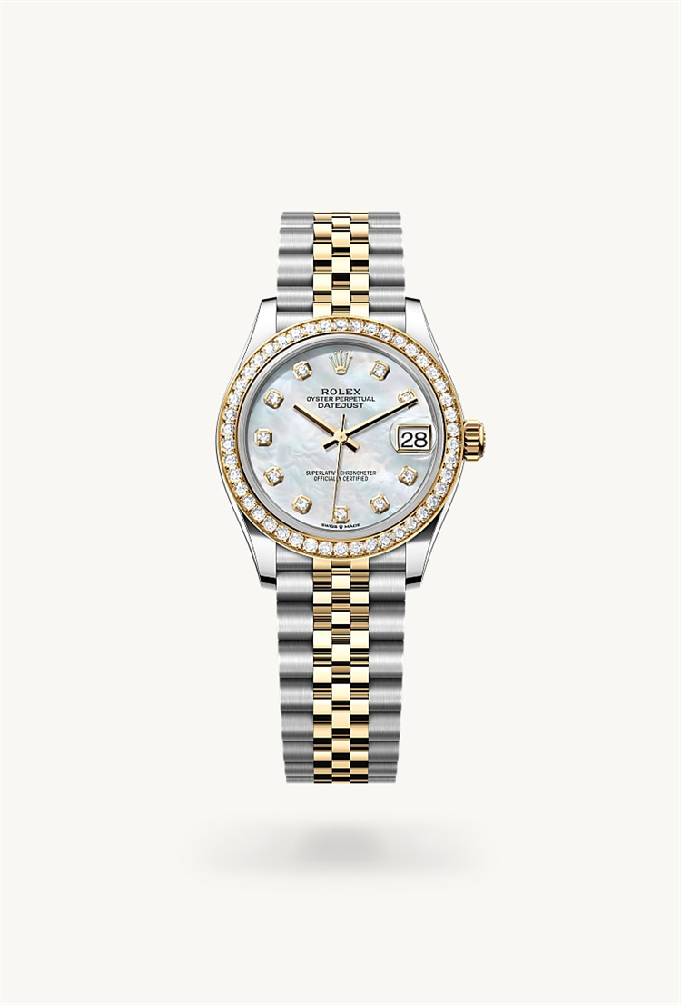 Datejust 31, Oyster, 31 mm, Oystersteel, yellow gold and diamonds