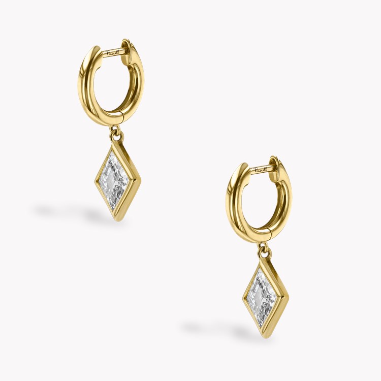 Lozenge Cut 1.27ct Diamond Drop Earrings Lozenge Cut, Rubover Set_3