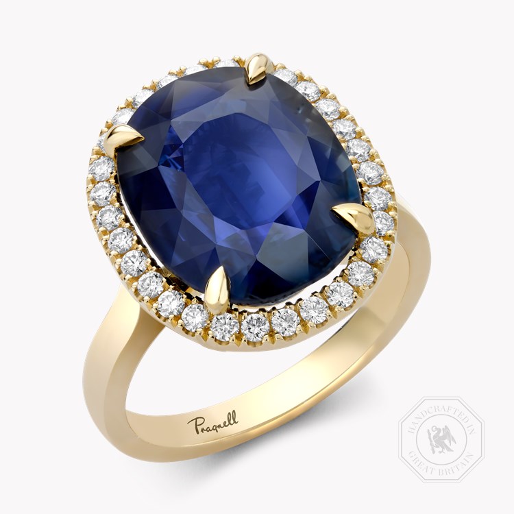Sapphire and Diamond Cluster Ring Oval Cut, Four Claw Set_1