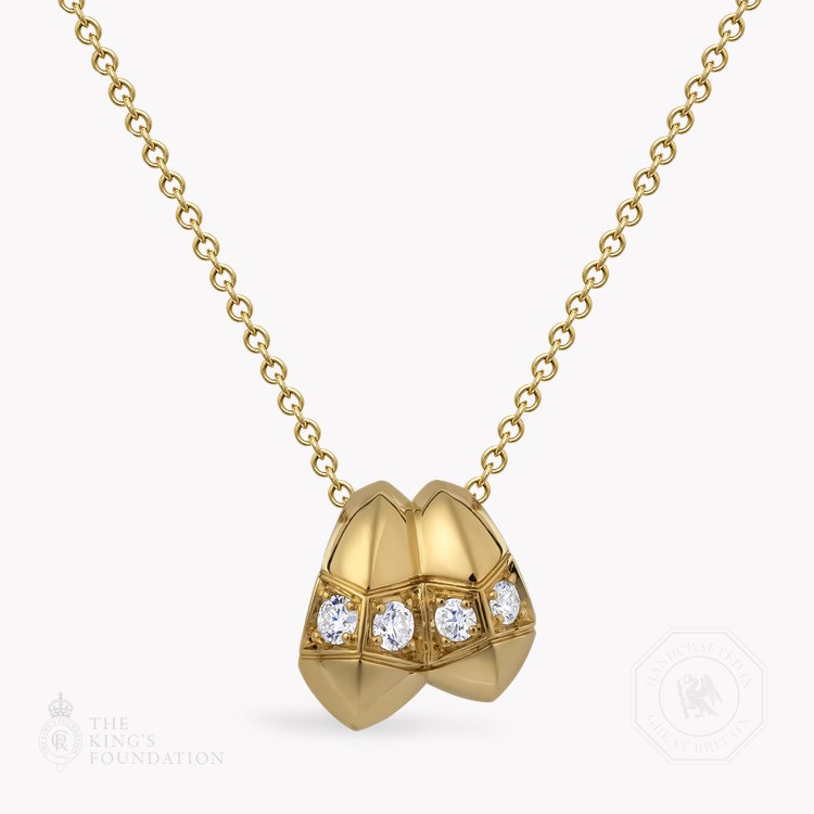 Origins Large Diamond Set Pendant    in 18ct Yellow Gold
