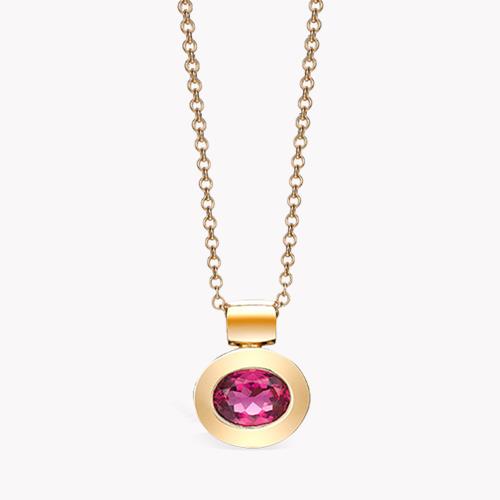 Tourmaline Pendant 1.77CT in 18CT Rose Gold Oval  Cut, Rubover Set_1