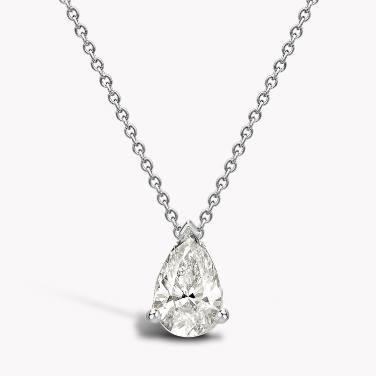 Contemporary Pear Shaped 1.51ct Diamond Solitaire Pendant Pear Shaped, Claw Set_1
