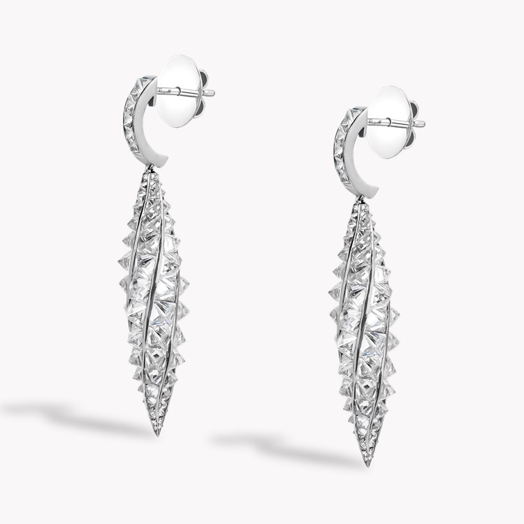 Masterpiece 18.34ct Inverted Diamond Twirl Drop Earrings Princess Cut, Channel Set_2