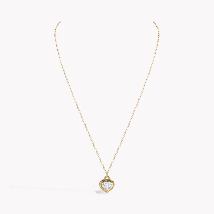 Skimming Stone 1.01ct Diamond Pendant Heart Shaped, Claw Set_3