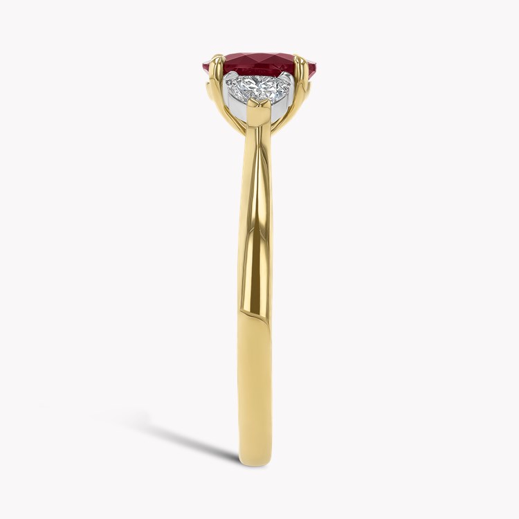 Oval Cut 1.26ct Burmese Ruby and Diamond Ring Oval Cut, Claw Set_4